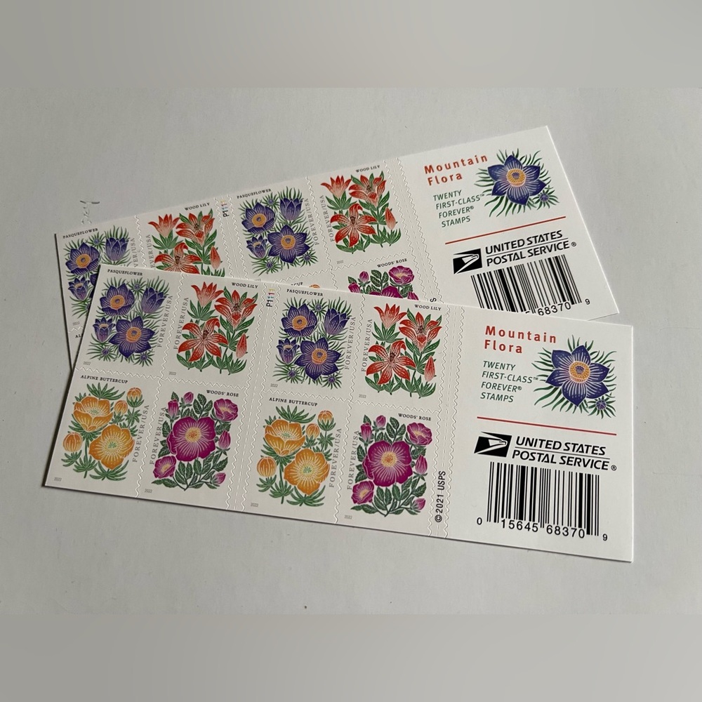 TWO (2) Booklets of 20 ea to = 40 Total “Mountain Flora” Forever